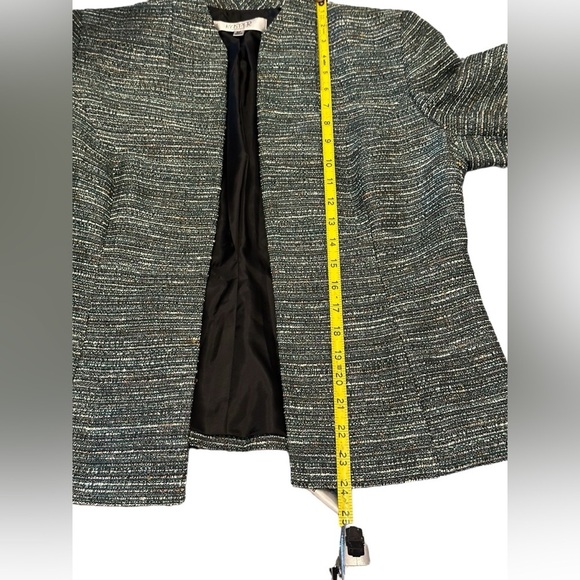 Kasper Blazer Women’s size 8P Green white open front - Picture 4 of 10